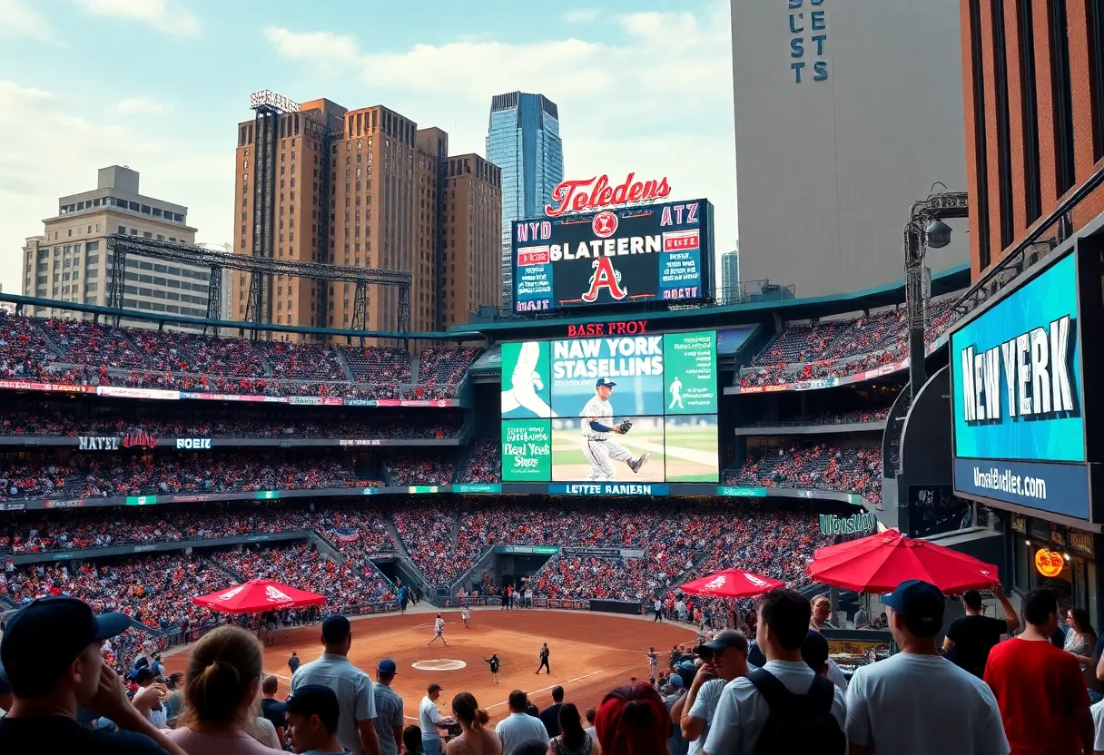 Crowds at New York City baseball stadiums during a game