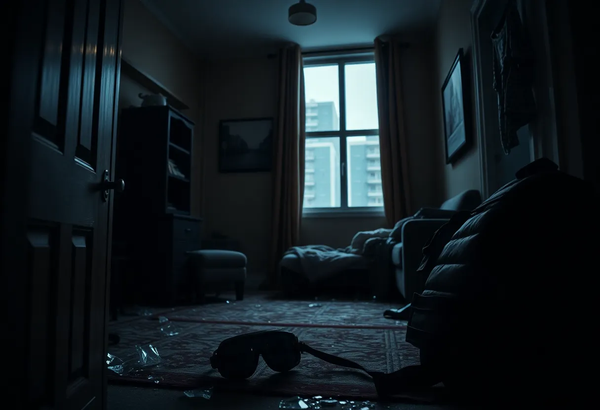 Evidence of a crime in a New York City apartment