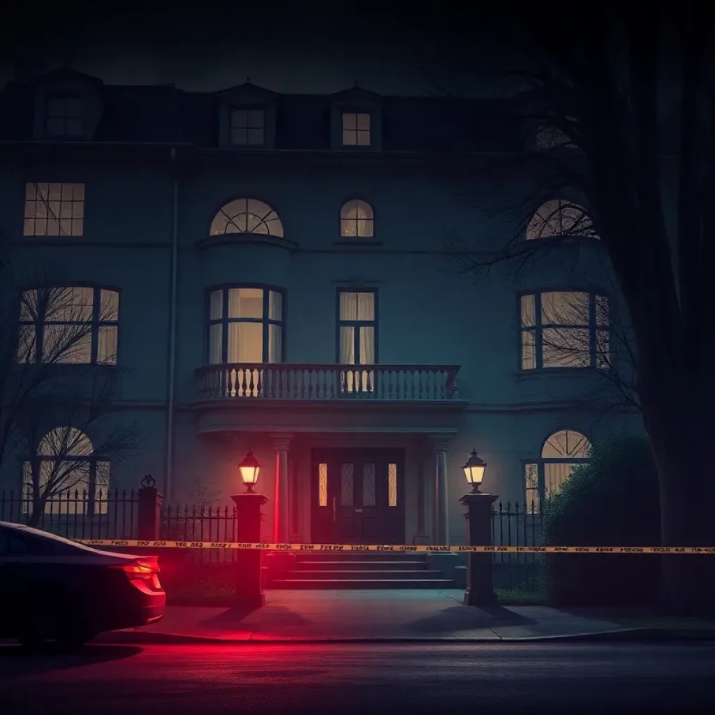 Scene of a police investigation at a luxury townhouse in New York City