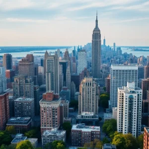 View of New York City showcasing real estate developments