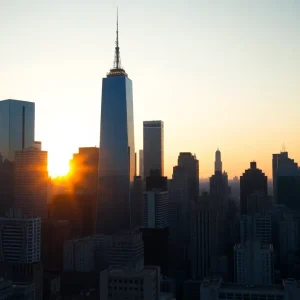 New York City skyline showcasing business district