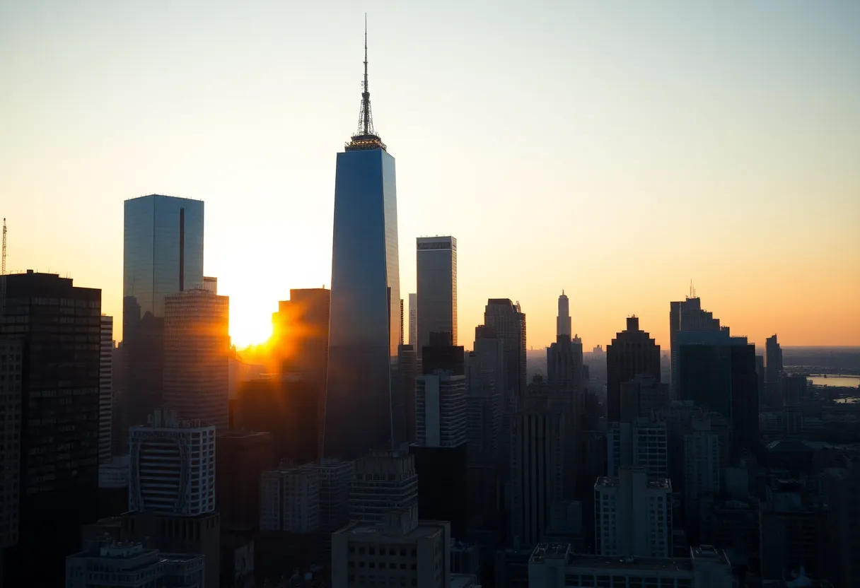 New York City skyline showcasing business district