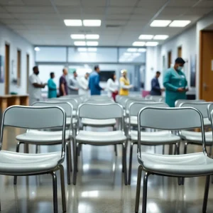 Hospital office showing workforce adjustments