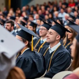NYU graduation ceremony showing diverse students and audience reactions