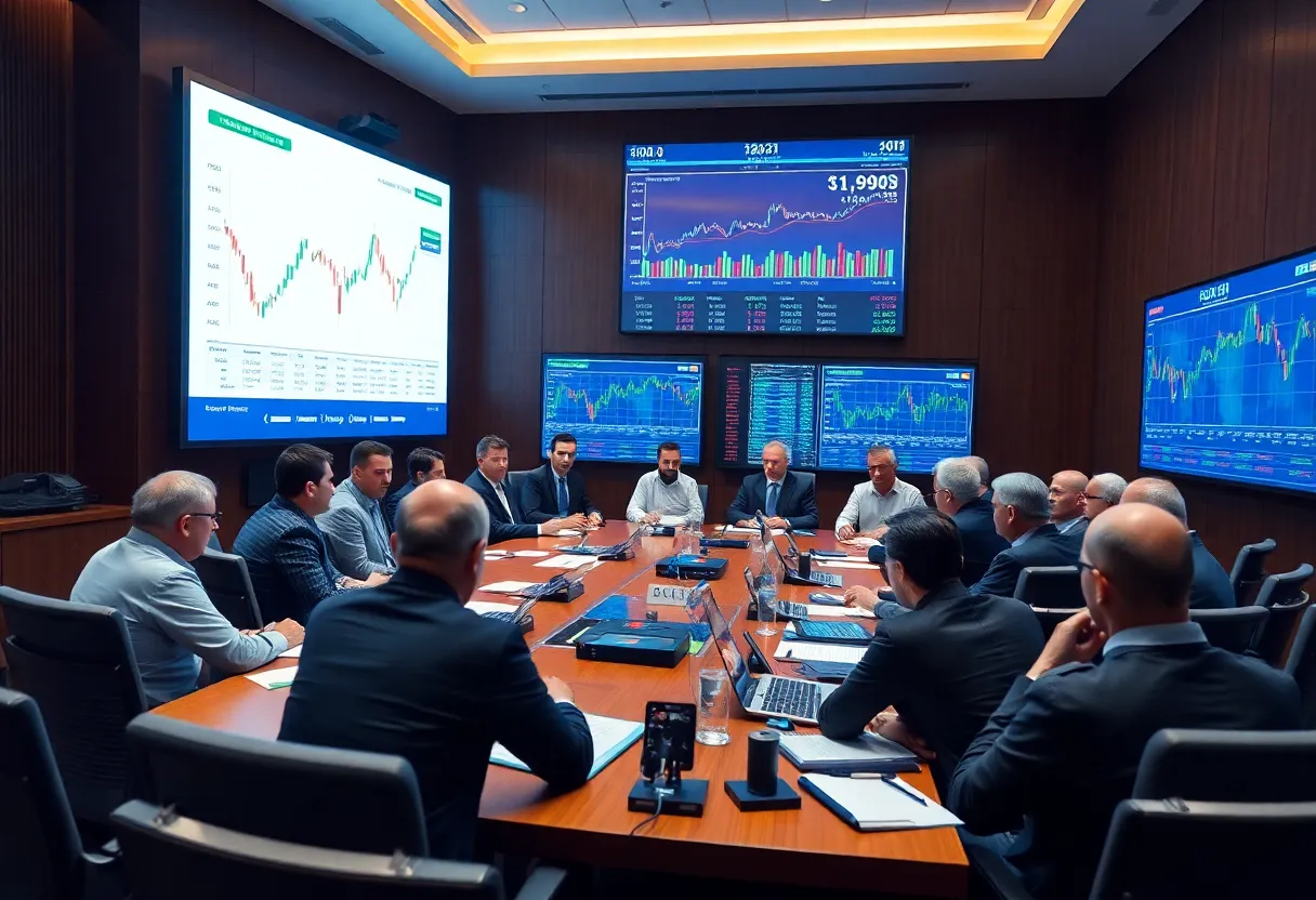 Representatives at an OPEC+ meeting discussing oil production.