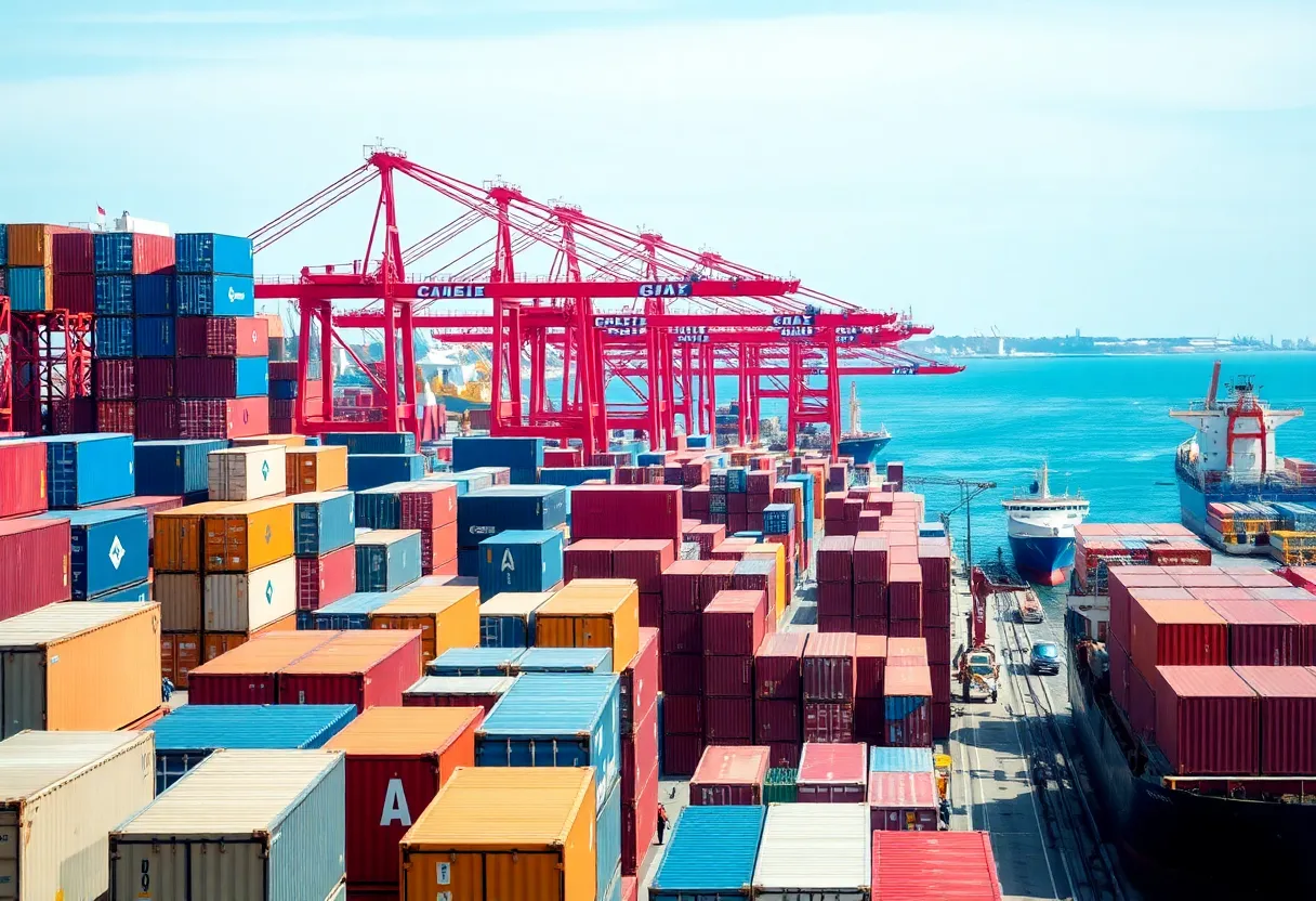 Shipping containers at the Port of New York and New Jersey