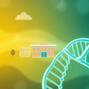 Illustration of Regeneron Pharmaceuticals acquiring 23andMe