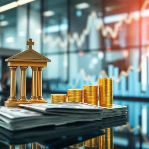 Abstract representation of financial stability and liquidity in banking