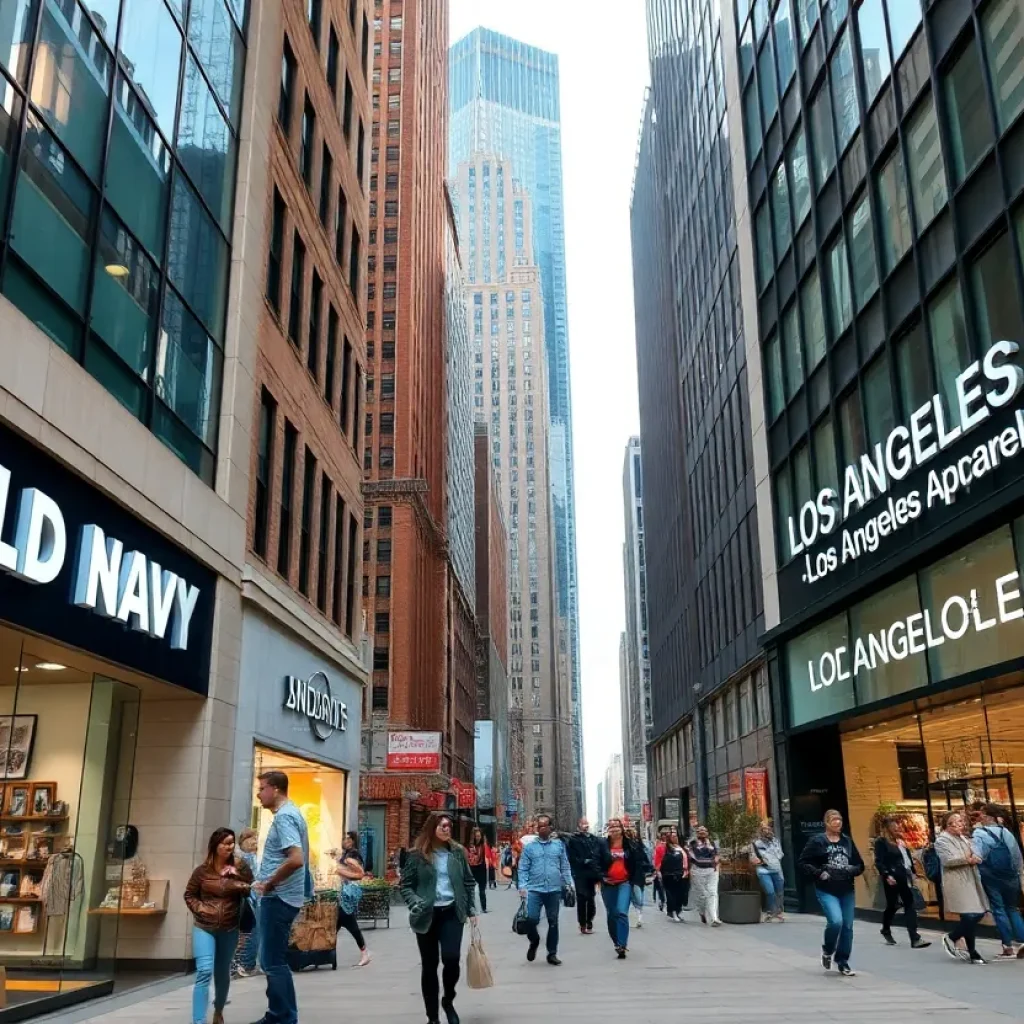 Old Navy and Los Angeles Apparel stores in Manhattan