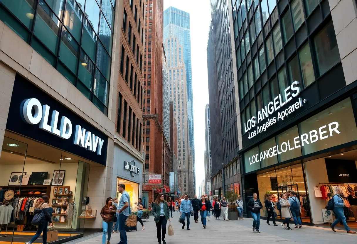 Old Navy and Los Angeles Apparel stores in Manhattan