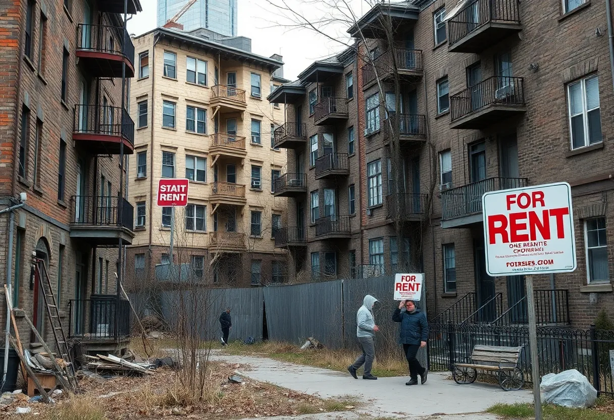 Old rental properties in Rochester reflecting housing crisis.