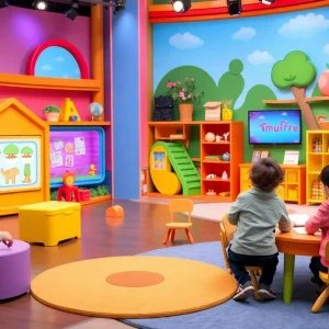 A colorful and engaging children's programming set with playful elements.