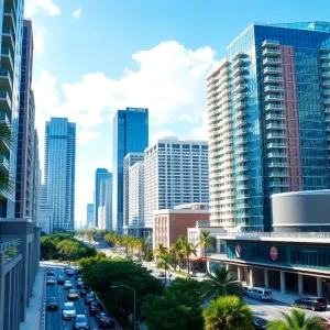 Vibrant skyline of South Florida's financial district