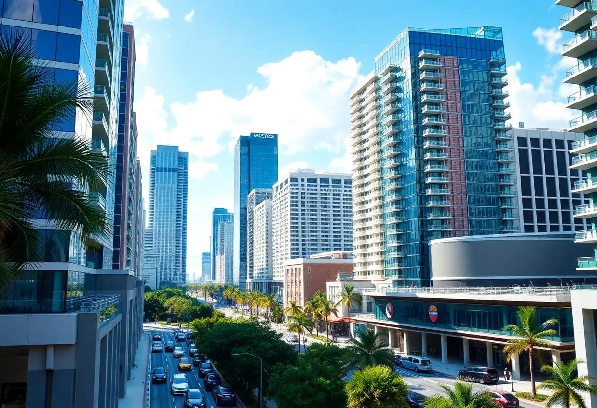 Vibrant skyline of South Florida's financial district