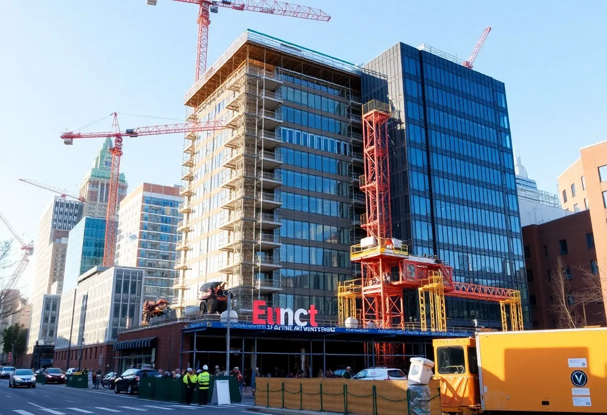 Construction activities in Syracuse depicting economic growth and environmental sustainability