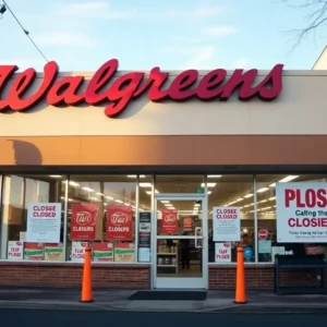 Walgreens store with closure signs in Tipperary Hill