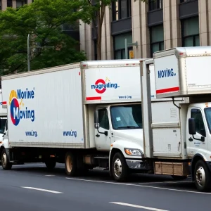 Moving trucks in New York City during the weekend