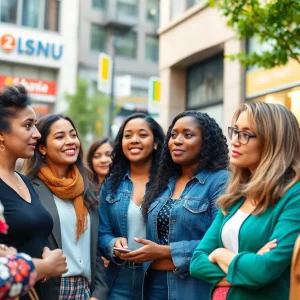 Diverse women small business owners discussing economic concerns.