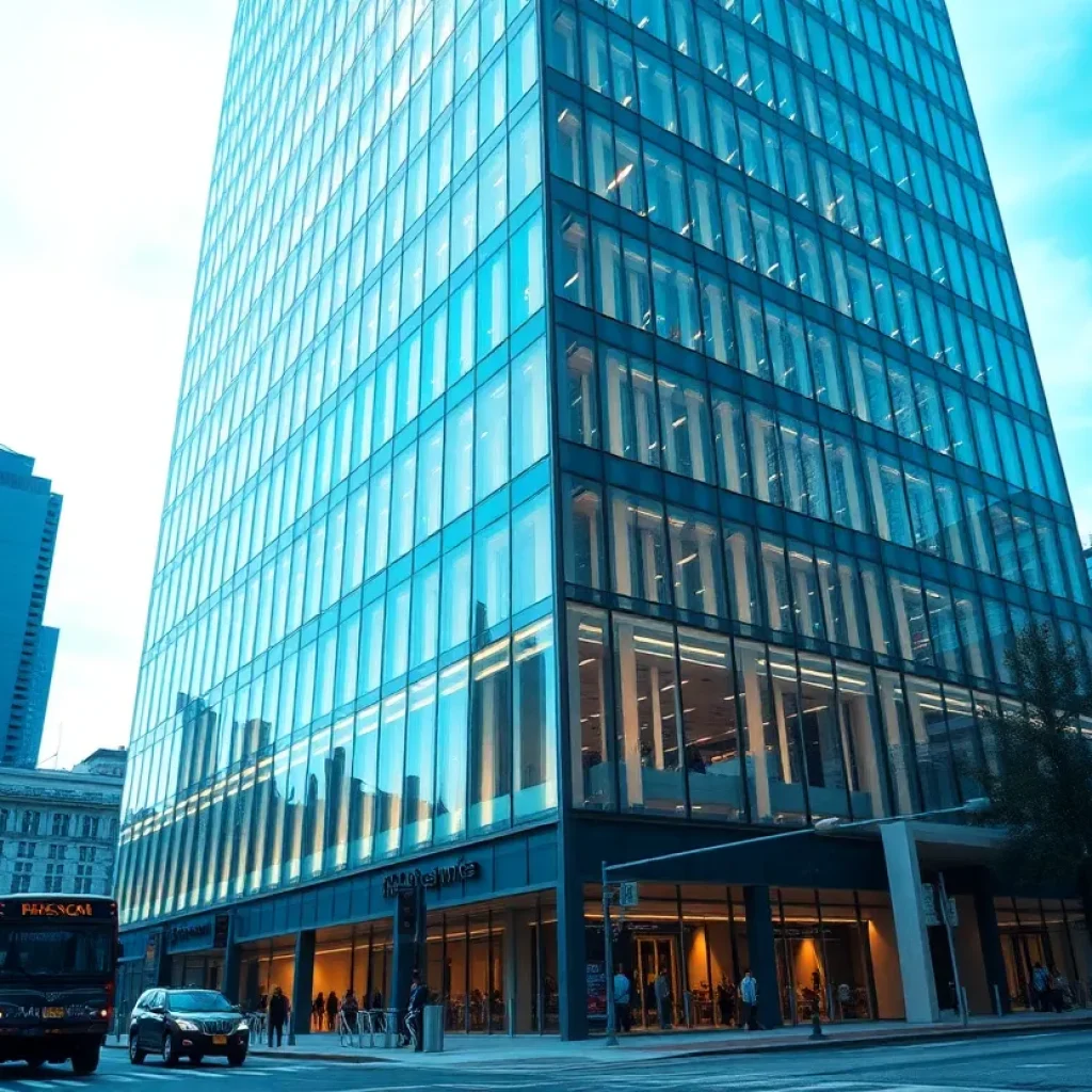 Modern office building of AlphaSense in Hudson Commons, New York City