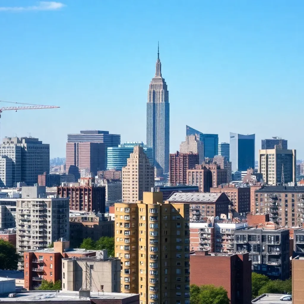 View of Bronx construction site for affordable housing