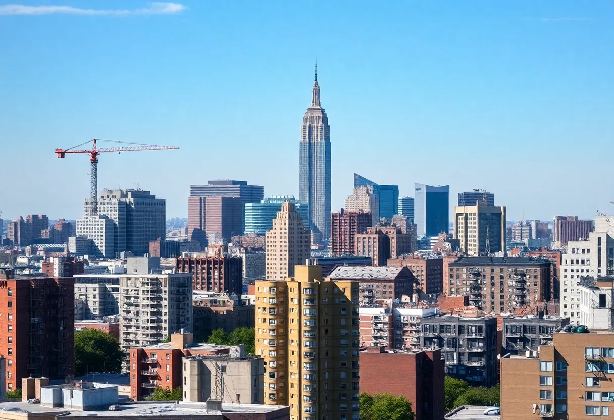 View of Bronx construction site for affordable housing