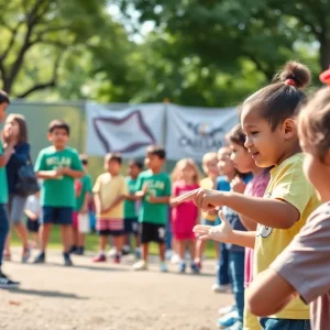 Children participating in youth development programs with community support.