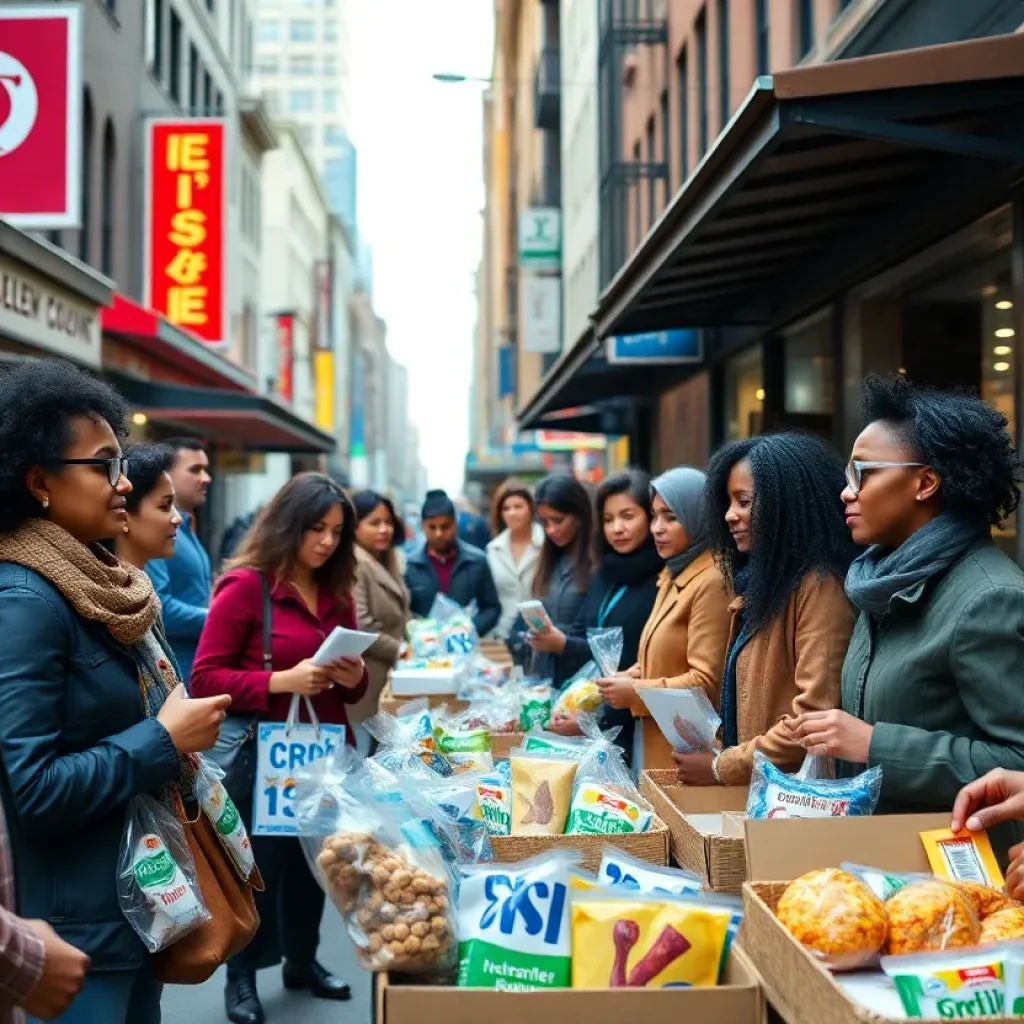 Small business owners promoting their products in NYC