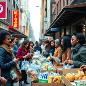 Small business owners promoting their products in NYC