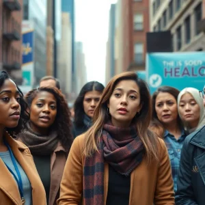People discussing healthcare issues in New York