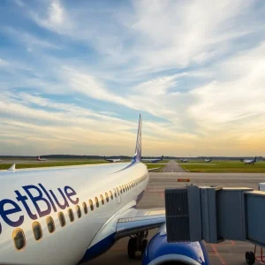 JetBlue airplane parked at Miami International Airport