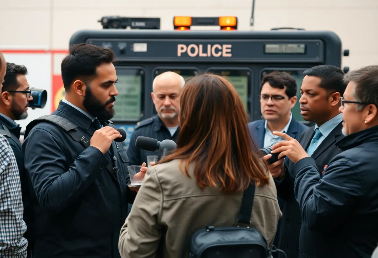 Journalists discussing police communication access