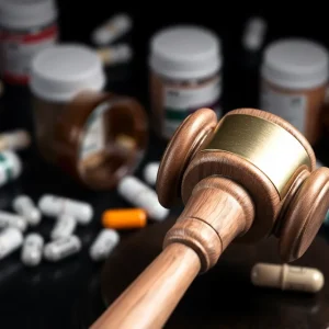 Gavel symbolizing justice in the opioid crisis