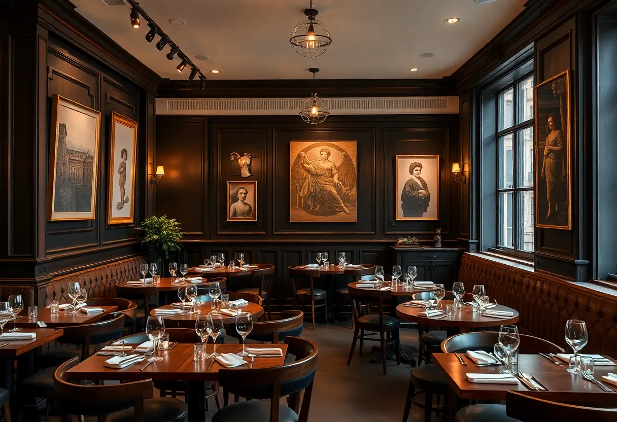 Interior view of Le Chêne restaurant in NYC