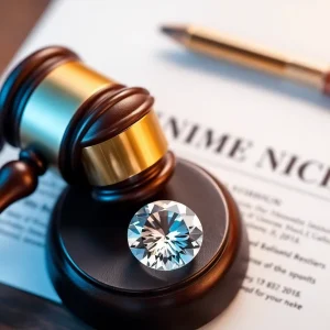 Gavel and insurance policy documents representing a court ruling on insurance claims.