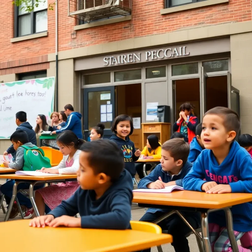 Community rally at Manhattan Country School