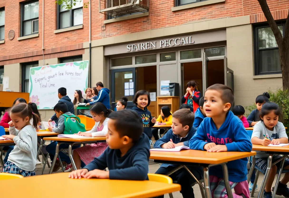 Community rally at Manhattan Country School
