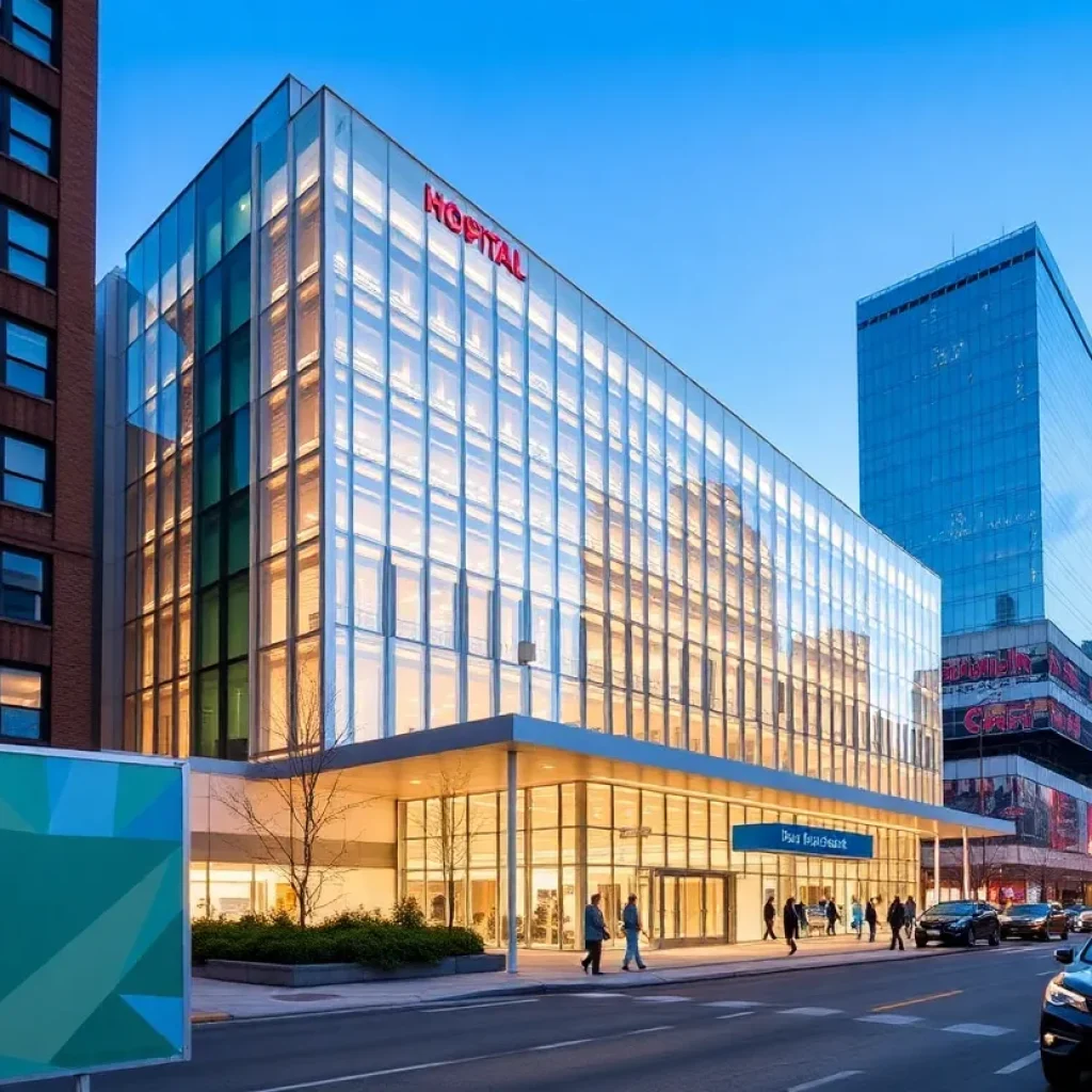 Architectural rendering of the new Memorial Sloan Kettering Pavilion with reduced height
