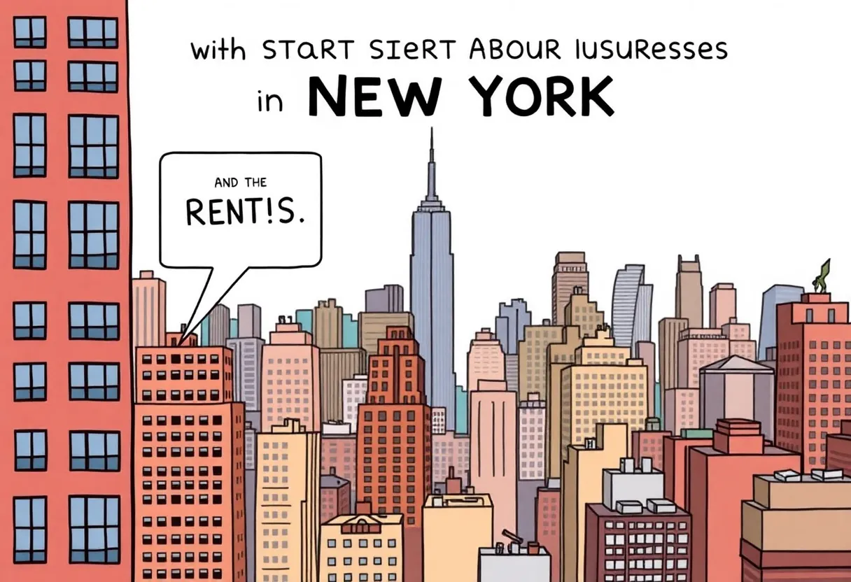 Illustration of a challenging business environment in New York with high costs