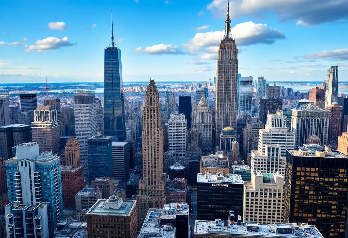Cityscape of New York illustrating the financial district