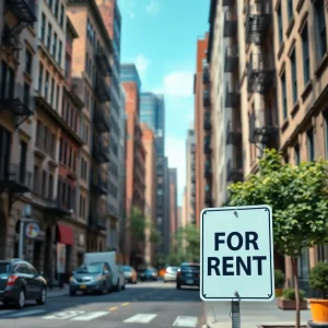 Residential buildings in New York City with rental signs