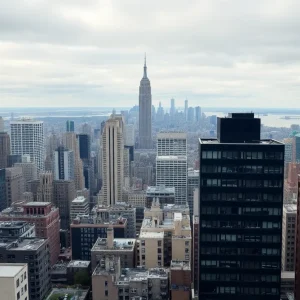 Skyline view of New York City highlighting real estate