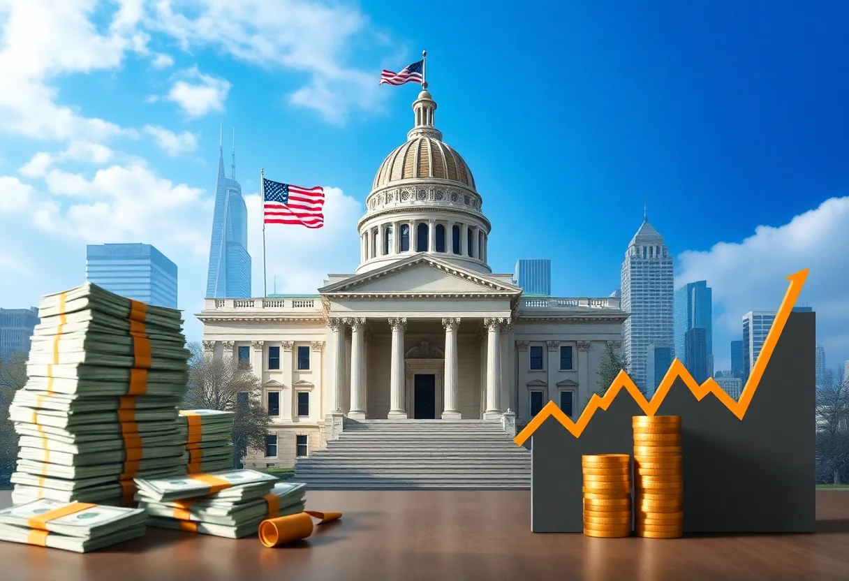 Illustration depicting New York State's financial situation