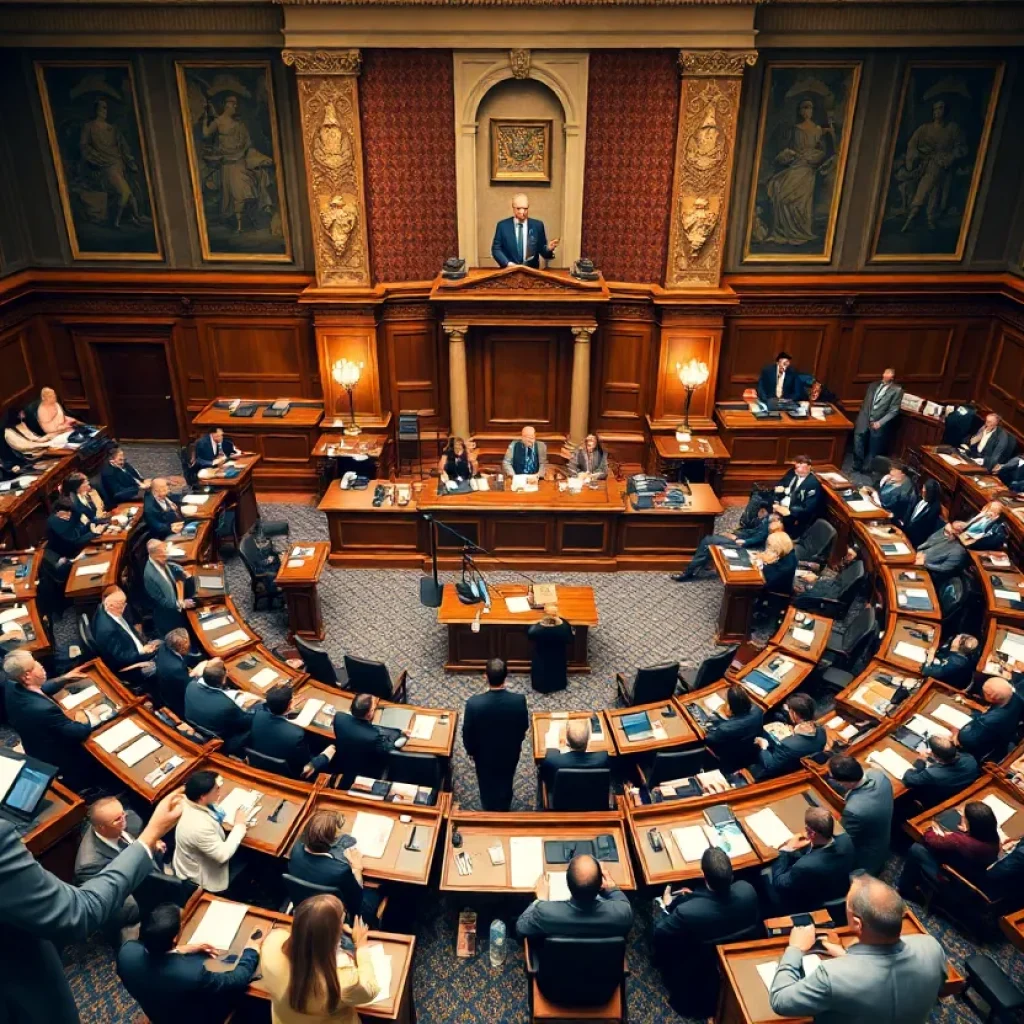 New York State lawmakers discussing the budget