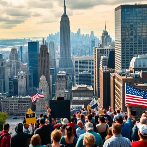 New York cityscape showcasing the political atmosphere