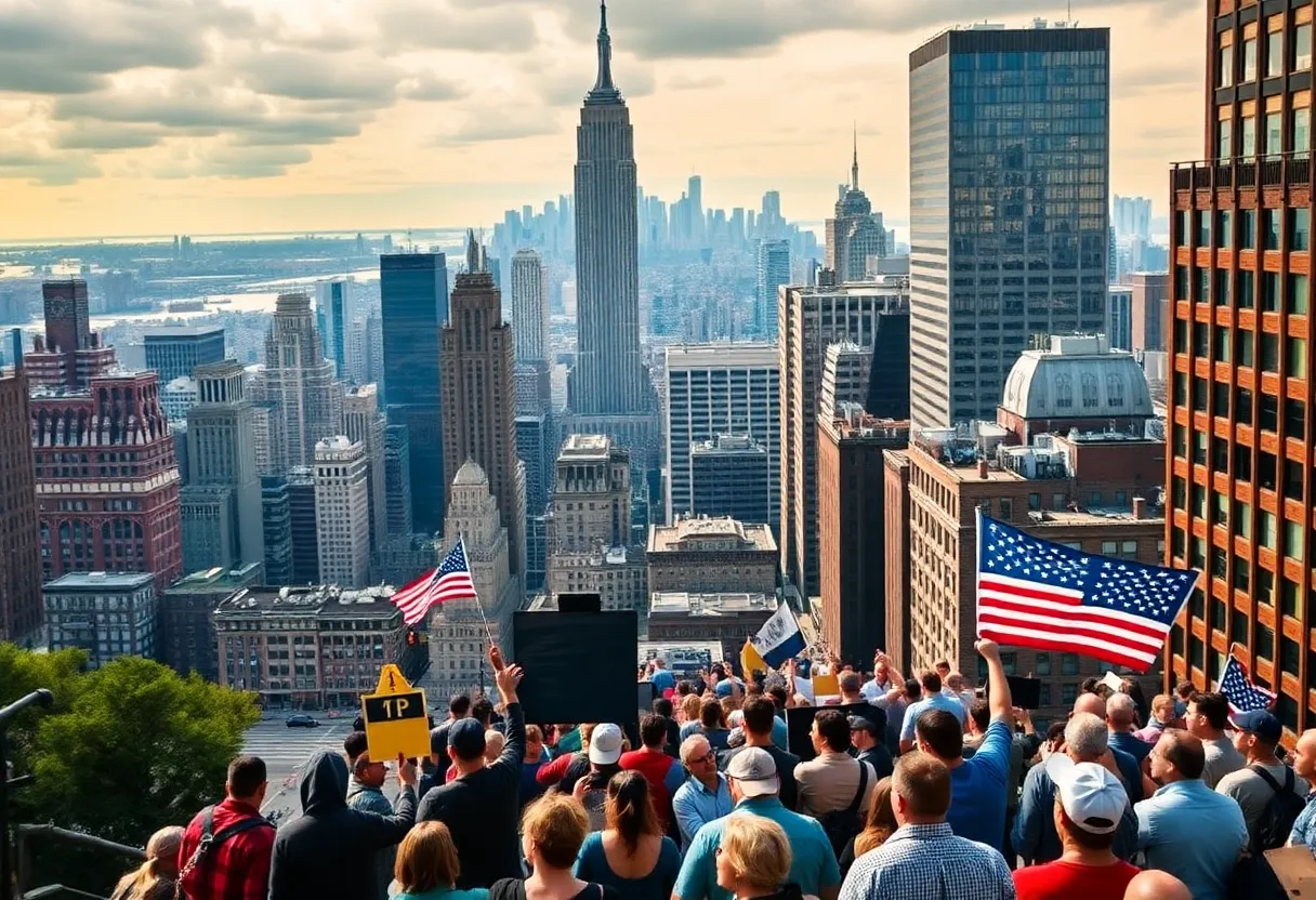 New York cityscape showcasing the political atmosphere