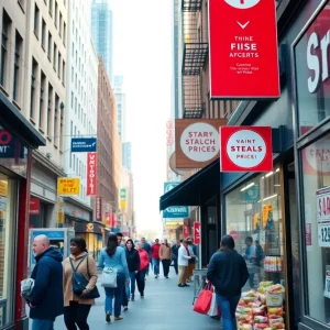 New York street showcasing businesses affected by tariff increases