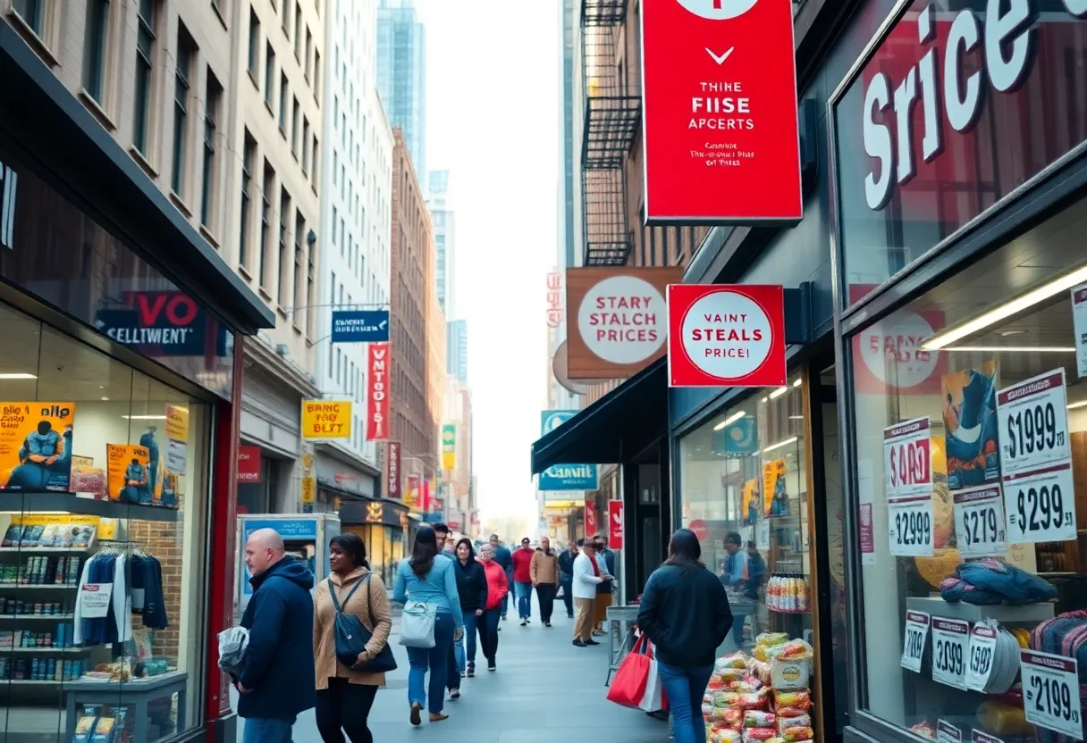 New York street showcasing businesses affected by tariff increases