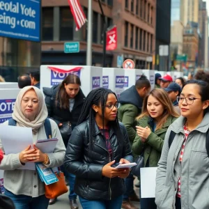 Citizens of New York City participating in the mayoral election process