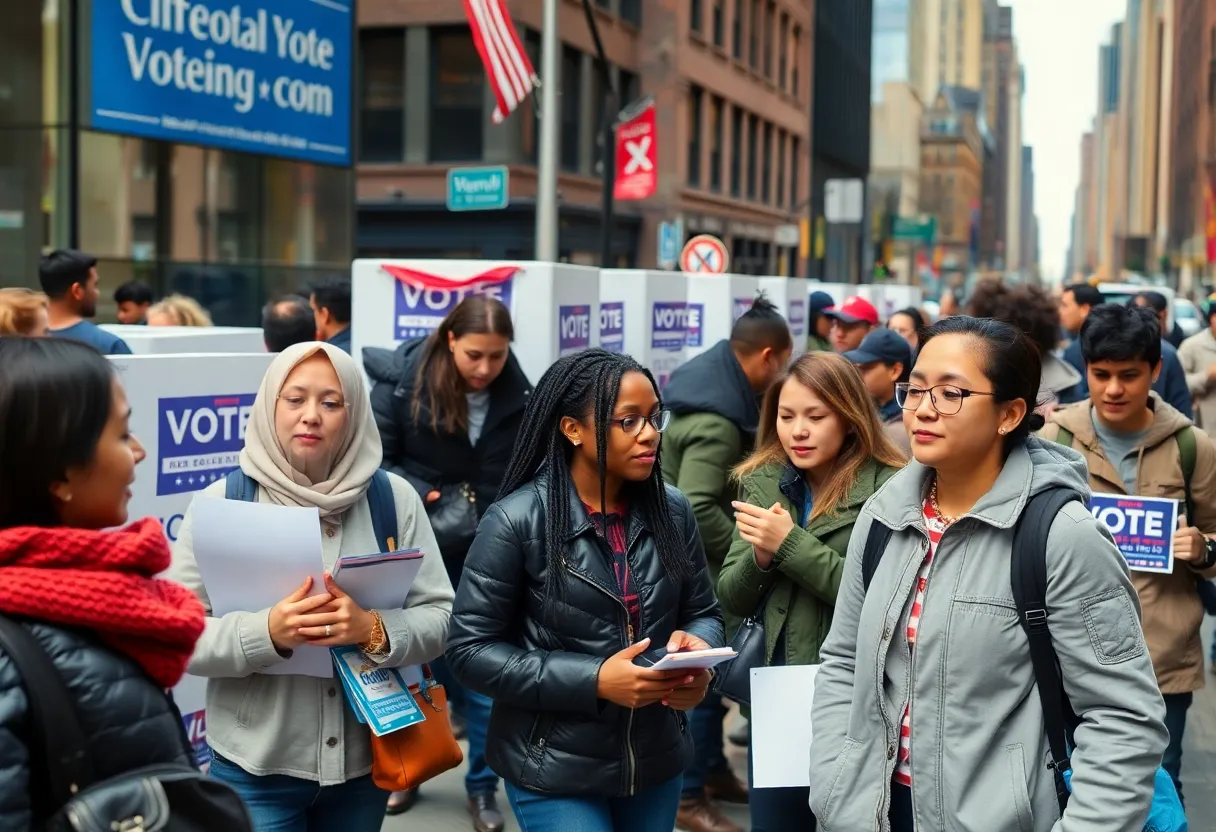 Citizens of New York City participating in the mayoral election process