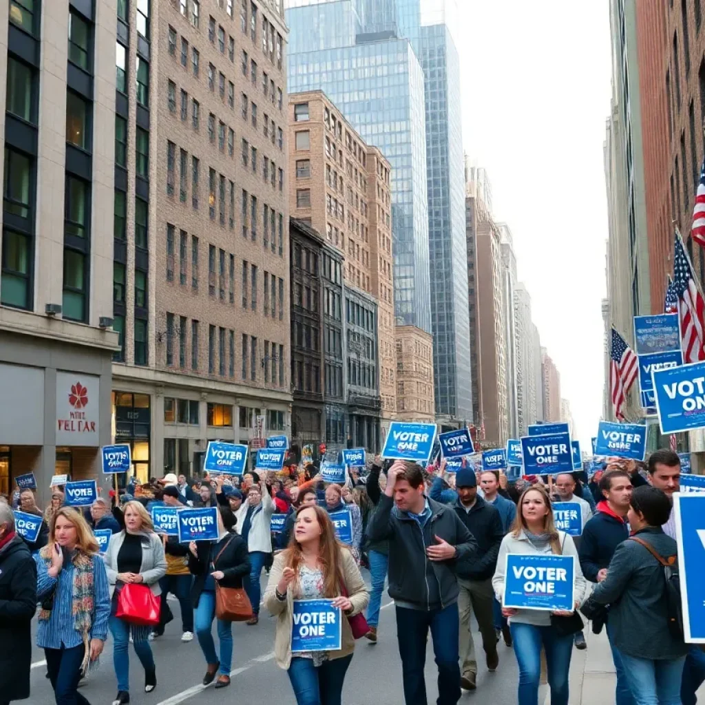 Voters on a New York City street